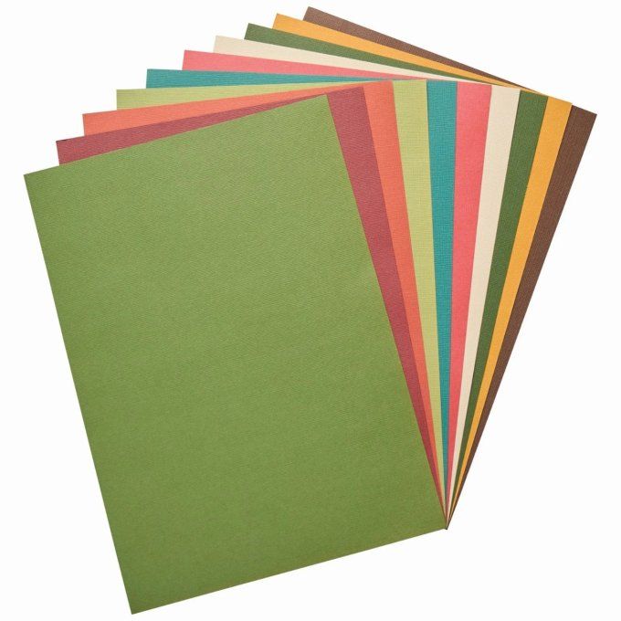 Sizzix, 40 feuilles de cardstock, format A4 - 230g - Assortiment de couleurs