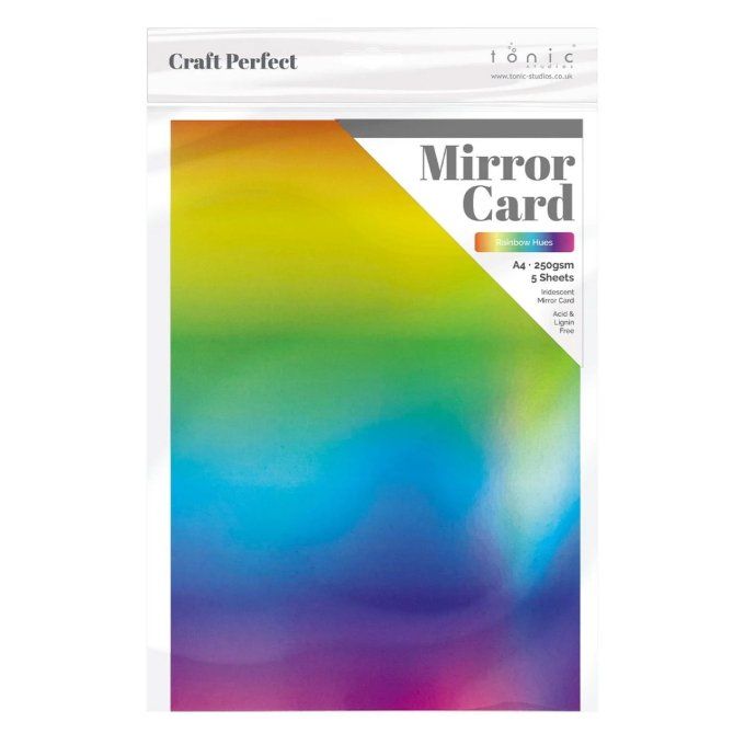 Papier craft perfect, Tonic Studio,Mirror card,format A4, 250g, 5 feuilles, rainbow hue