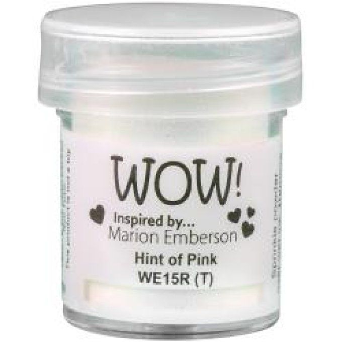 Poudre à embosser, WOW - embossing powder, Hint of pink - 15ml environ