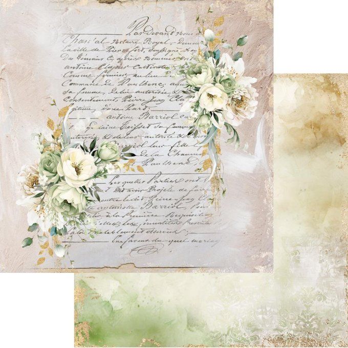 Ensemble de 6 feuilles, 30x30cm, collection : Gentleness