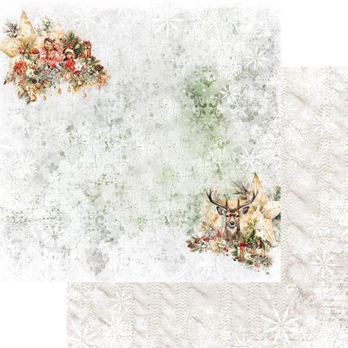 Ensemble de 6 feuilles, 30x30cm, collection : Ho Ho Ho - 250g