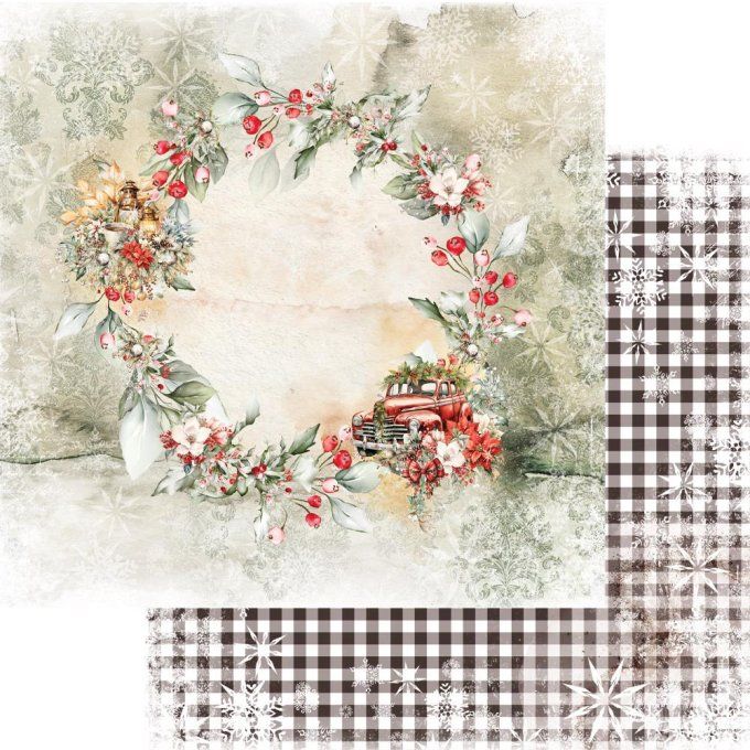 Ensemble de 6 feuilles, 30x30cm, collection : Ho Ho Ho - 250g