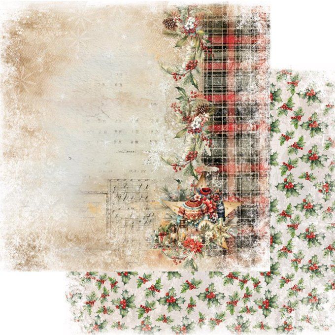 Ensemble de 6 feuilles, 30x30cm, collection : Ho Ho Ho - 250g