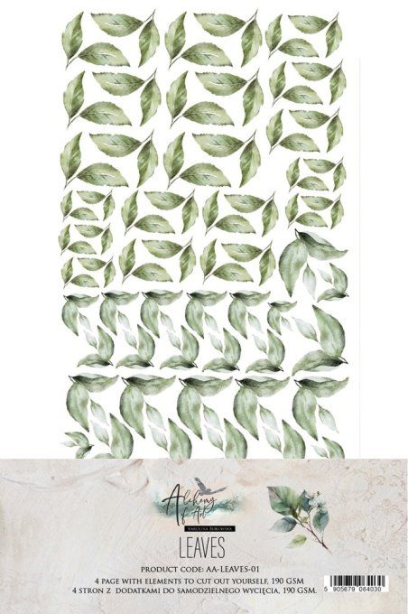 4 feuilles, 15x30cm, Gentleness, Leaves