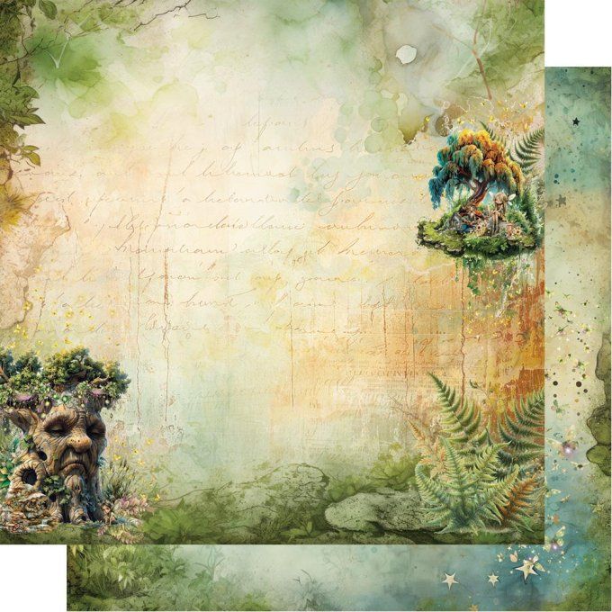 Ensemble de 6 feuilles, 30x30cm, collection : Tales of Moss and Fern