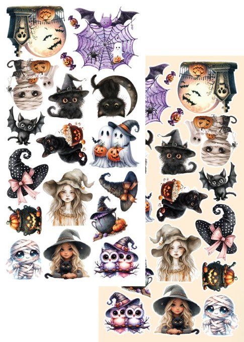 6 feuilles, 15x30cm, collection : Trick or treat, happy halloween