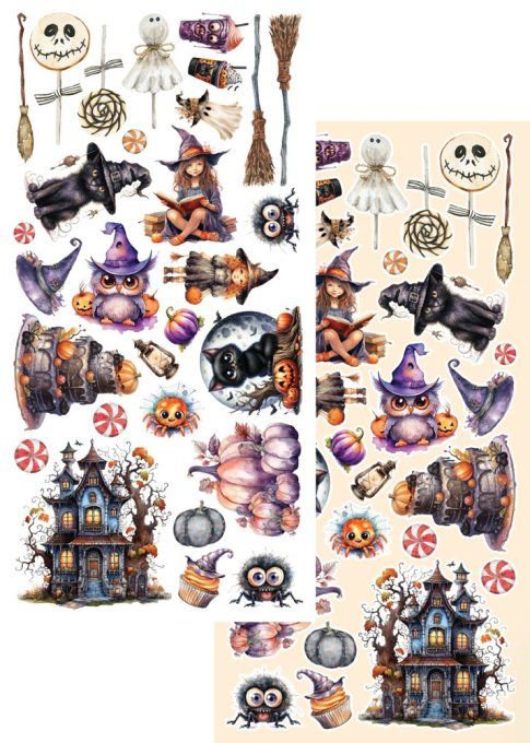 6 feuilles, 15x30cm, collection : Trick or treat, happy halloween