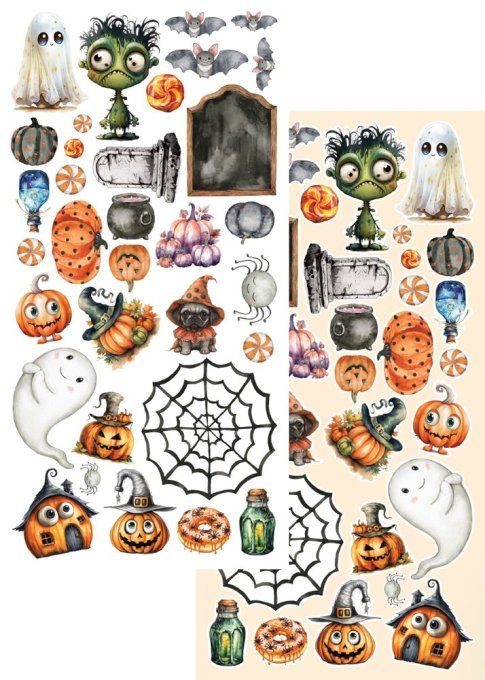 6 feuilles, 15x30cm, collection : Trick or treat, happy halloween