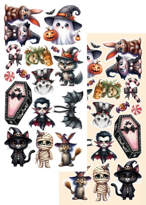 6 feuilles, 15x30cm, collection : Trick or treat, happy halloween