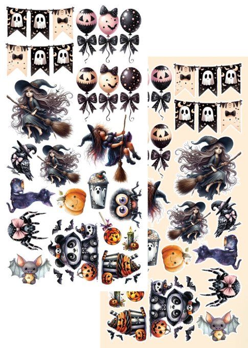 6 feuilles, 15x30cm, collection : Trick or treat, happy halloween