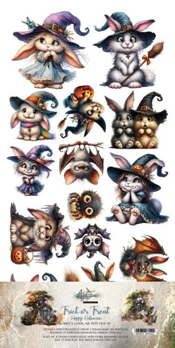 6 feuilles, 15x30cm, collection : Trick or treat, happy halloween