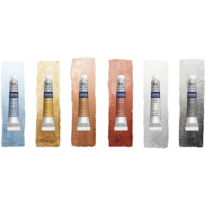 Winsor & Newton - 6 tubes de 8ml - couleur métallique