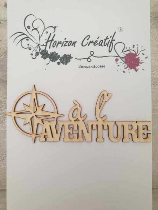 Chipboard : à l'aventure, 100% horizon créatif - 10.4x4.2cm environ 