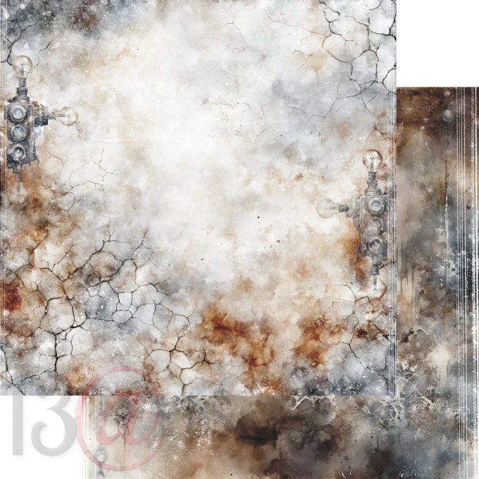 Ensemble de 8 feuilles, 30x30cm, Collection : Grungy winter, 13@rts - Motif recto verso  - 250g