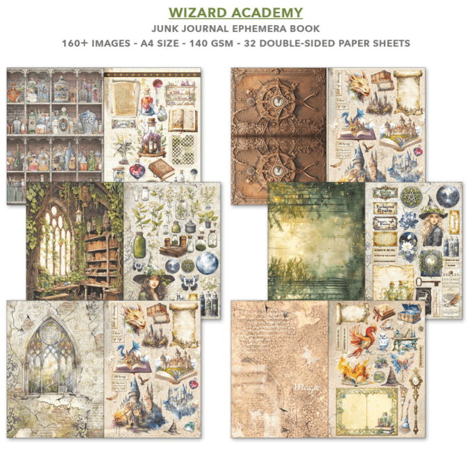 Wizard academy, format A4 - 32 feuilles de papier recto verso