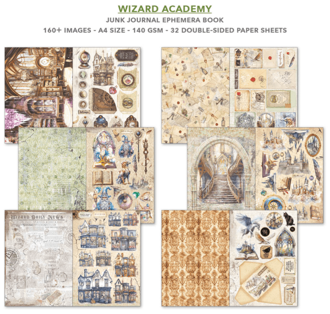 Wizard academy, format A4 - 32 feuilles de papier recto verso