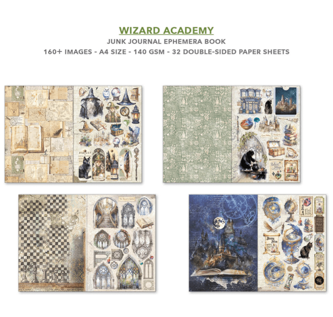 Wizard academy, format A4 - 32 feuilles de papier recto verso