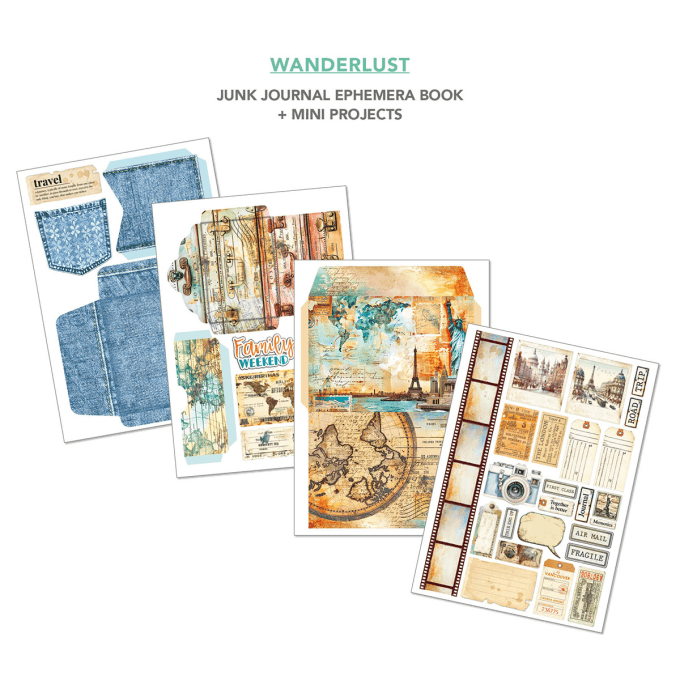 Wanderlust, format A4 - 32 feuilles de papier recto verso