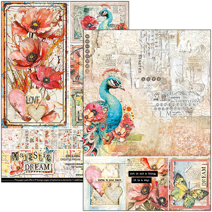 Ciao Bella, collection Majestic dream, Format A4 - 9 feuilles - 190gsm 