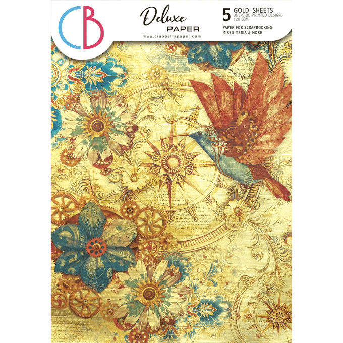 Deluxe paper Ciao Bella, Esprit de voyage,  Format A4 - 5 feuilles - 120gsm 