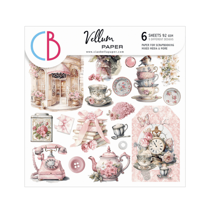 Ciao Bella, Papier vellum - collection Timeless Memories - 15x15cm - 6 feuilles, 92g