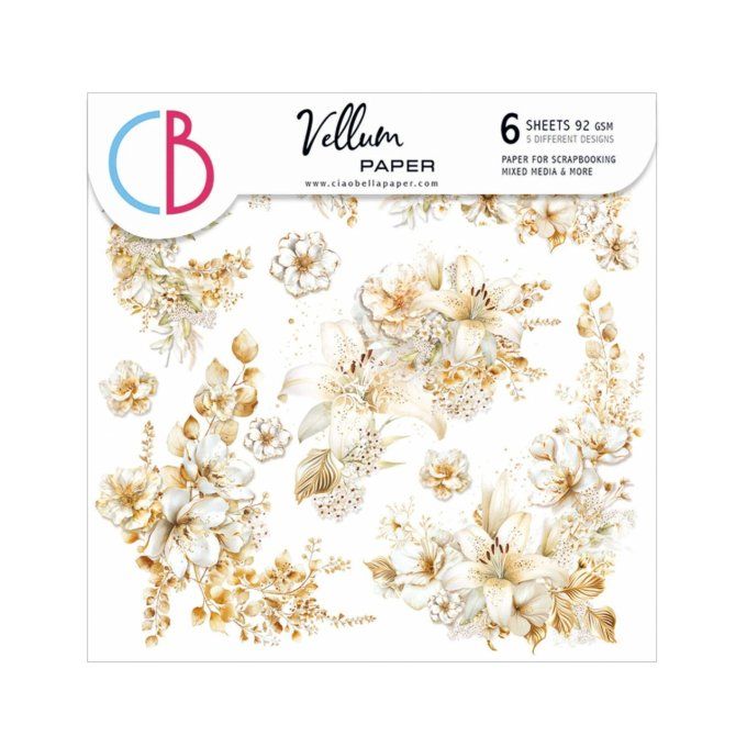 Ciao Bella, Papier vellum - collection Blessing day - 15x15cm - 6 feuilles, 92g
