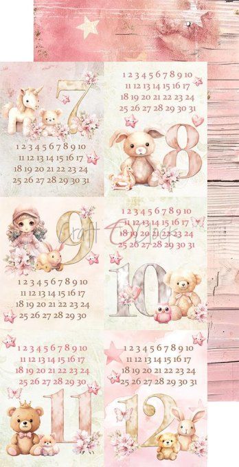 Ensemble de 18 feuilles, 15x30cm, collection : Girl & Curl - Craft O Clock, 250g