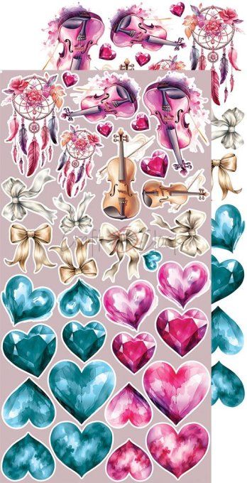 Ensemble de 18 feuilles, 15x30cm, collection : Soulflowers - Craft O Clock, 250g