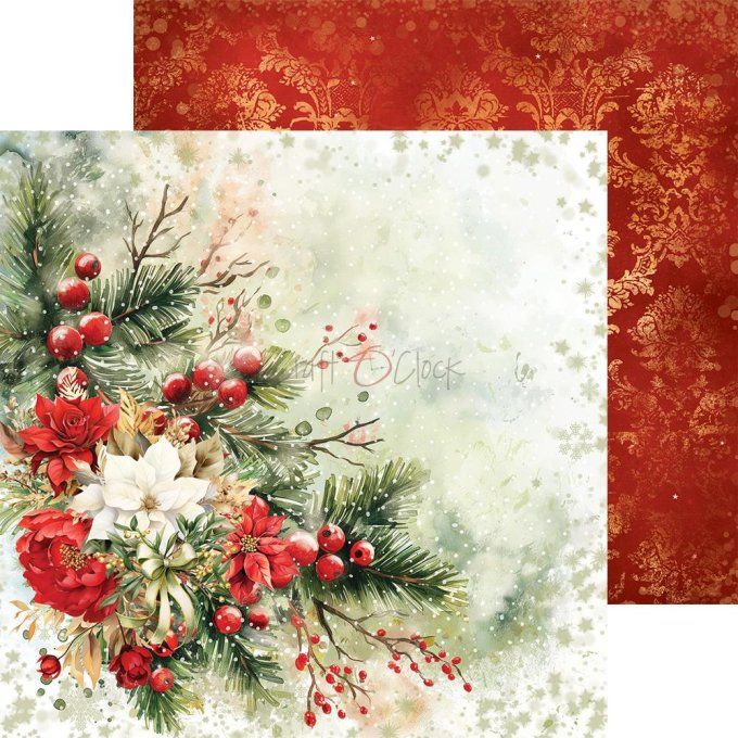 Ensemble de 24 feuilles, 20x20cm, collection : Christmas Everywhere - Craft O Clock, 250g