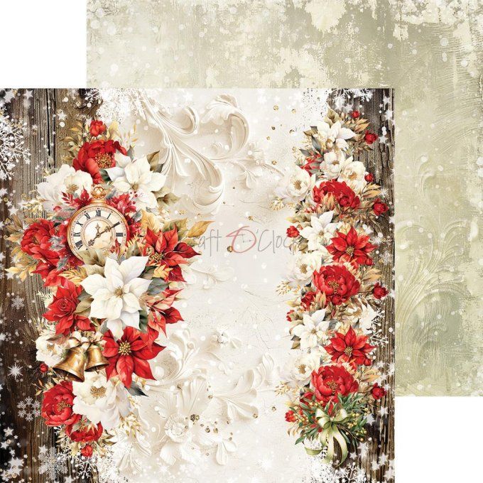 Ensemble de 24 feuilles, 20x20cm, collection : Christmas Everywhere - Craft O Clock, 250g