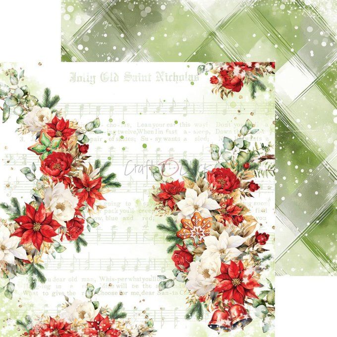 Ensemble de 24 feuilles, 20x20cm, collection : Christmas Everywhere - Craft O Clock, 250g