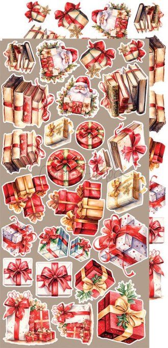 Ensemble de 18 feuilles, 15x30cm, collection : christmas Everywhere - Craft O Clock, 250g