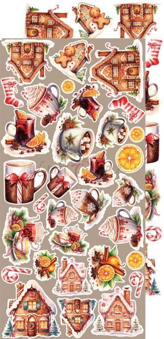 Ensemble de 18 feuilles, 15x30cm, collection : christmas Everywhere - Craft O Clock, 250g