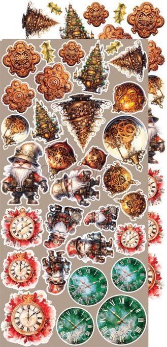 Ensemble de 18 feuilles, 15x30cm, collection : christmas Everywhere - Craft O Clock, 250g