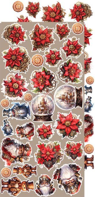 Ensemble de 18 feuilles, 15x30cm, collection : christmas Everywhere - Craft O Clock, 250g