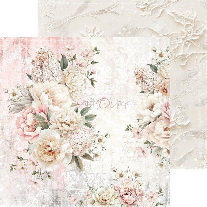 Ensemble de 24 feuilles, 20x20cm, collection : Rose Emotions - Craft O Clock, 250g