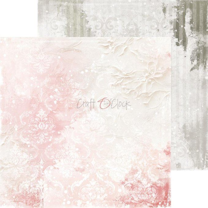 Ensemble de 24 feuilles, 20x20cm, collection : Rose Emotions - Craft O Clock, 250g