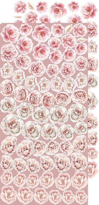 Ensemble de 18 feuilles, 15x30cm, collection : Rose Emotions, Craft O Clock, 250g