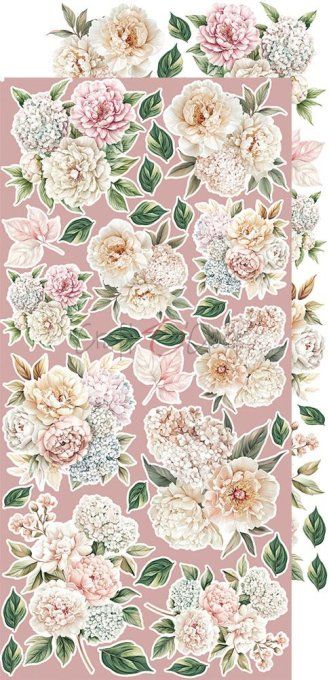 Ensemble de 18 feuilles, 15x30cm, collection : Rose Emotions, Craft O Clock, 250g