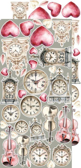 Ensemble de 18 feuilles, 15x30cm, collection : Rose Emotions, Craft O Clock, 250g