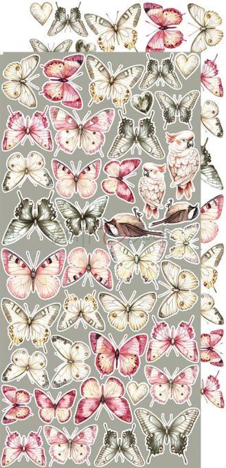 Ensemble de 18 feuilles, 15x30cm, collection : Rose Emotions, Craft O Clock, 250g