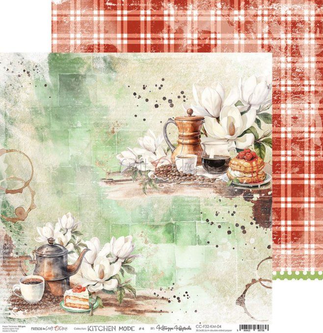 Ensemble de 6 feuilles, 30x30cm, collection : Kitchen mode - Craft O Clock, 250g