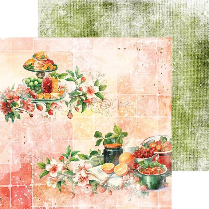 Ensemble de 24 feuilles, 20x20cm, collection : Kitchen mode - Craft O Clock, 250g 