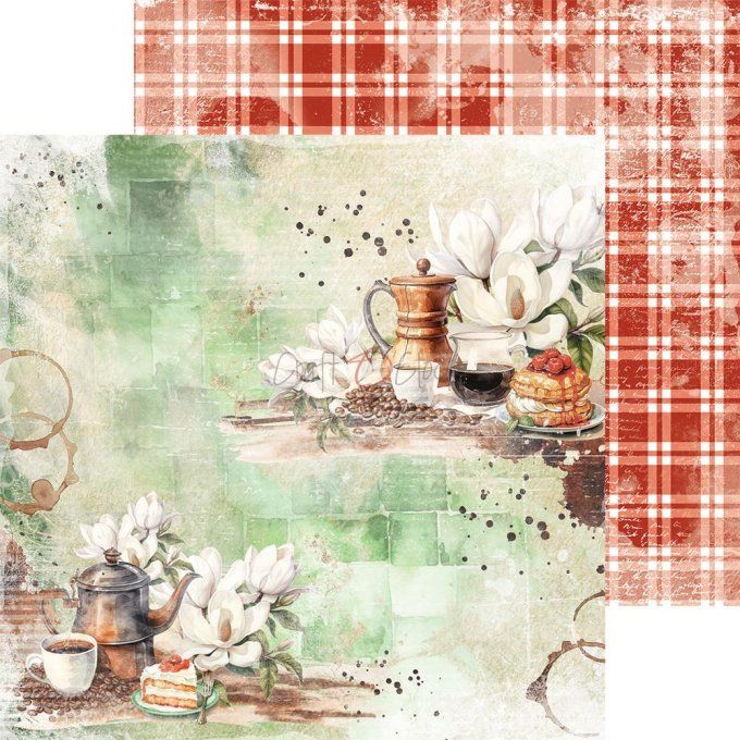 Ensemble de 24 feuilles, 20x20cm, collection : Kitchen mode - Craft O Clock, 250g 