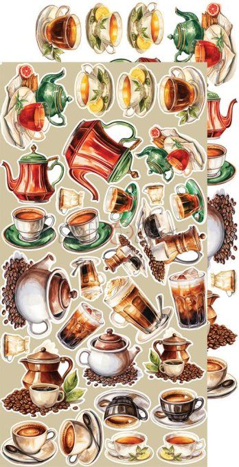 Ensemble de 18 feuilles, 15x30cm, collection : Kitchen mode - Craft O Clock, 250g