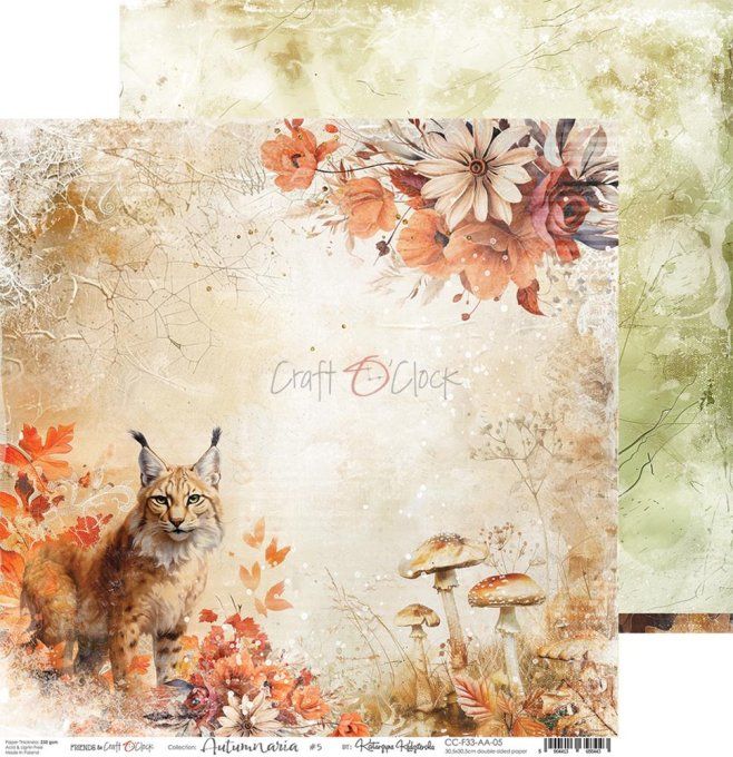 Ensemble de 6 feuilles, 30x30cm, collection : Autumnaria - Craft O Clock, 250g