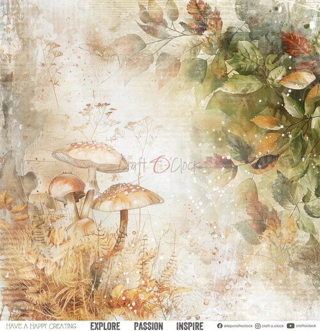 Ensemble de 6 feuilles, 30x30cm, collection : Autumnaria - Craft O Clock, 250g