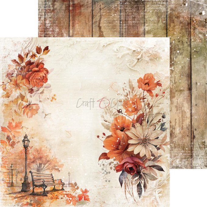 Ensemble de 24 feuilles, 20x20cm, collection : Autumnaria - Craft O Clock