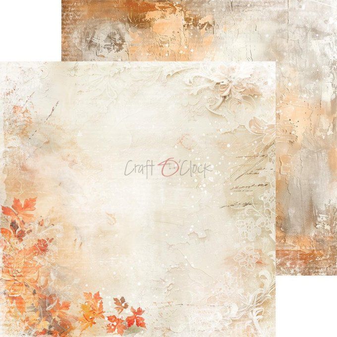 Ensemble de 24 feuilles, 20x20cm, collection : Autumnaria - Craft O Clock, 250g