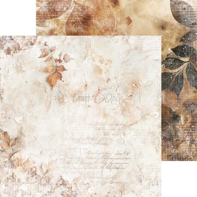 Ensemble de 24 feuilles, 20x20cm, collection : Autumnaria - Craft O Clock, 250g